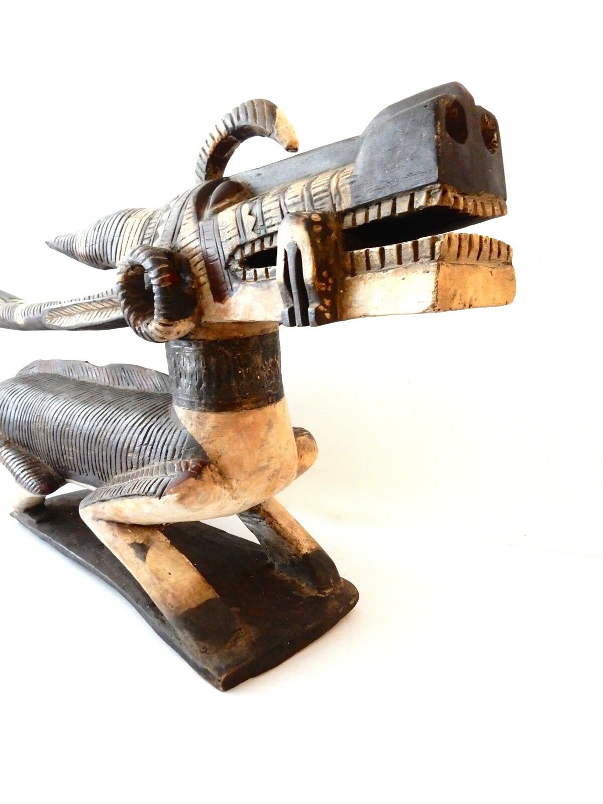 #6380 Huge & Superb and Rare Bambara Chiwara wood Sculpture 62" w by 26" h