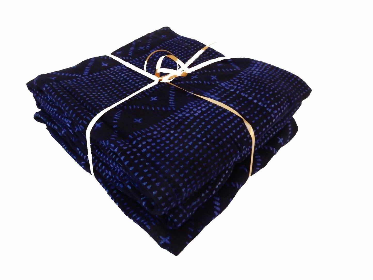 Malian Indigo Mud Cloth Textiles S/2 46" by 56" # 11