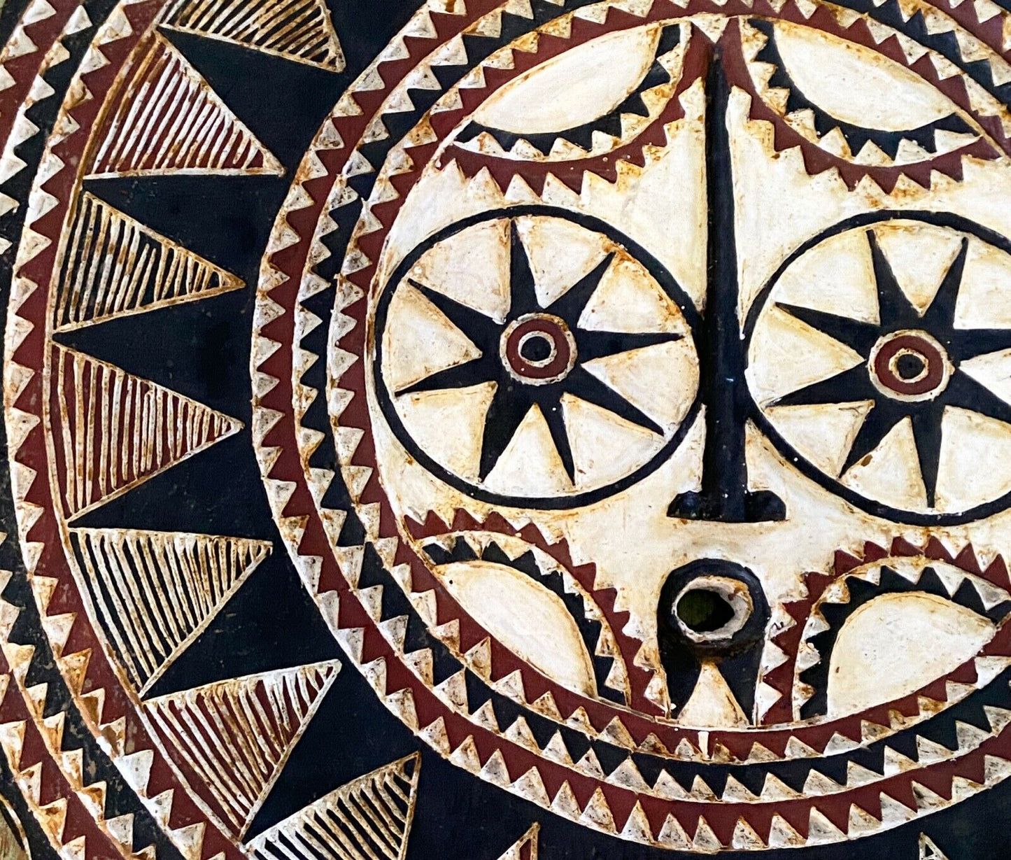 #878 Lg Bwa Sun Mask Burkina Faso 36.75 " H African Art