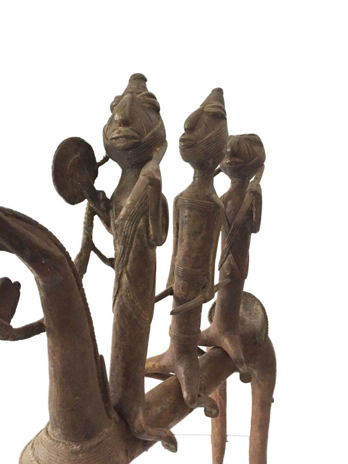 #1996 LG African Dogon Bronze Horse W/Companions 21.5" H by 18"W