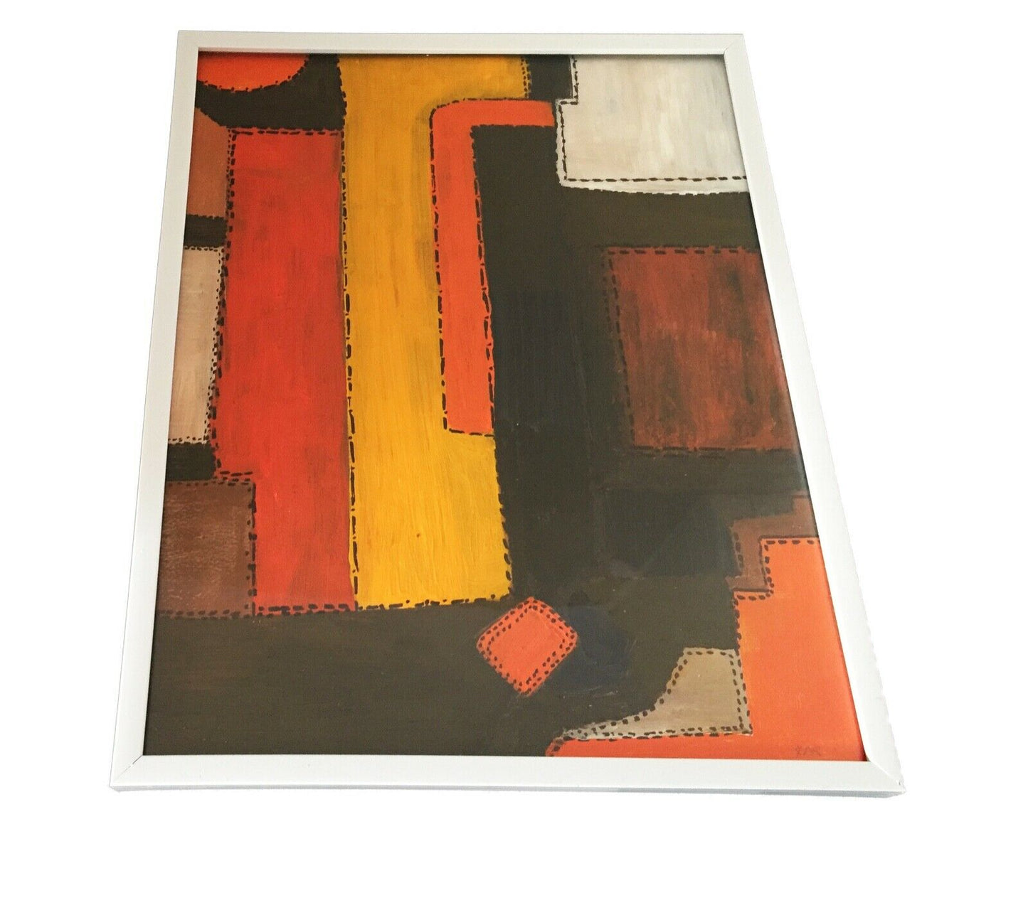 Acrylic on Paper Framed Abstract 11.5" by 9" #2003