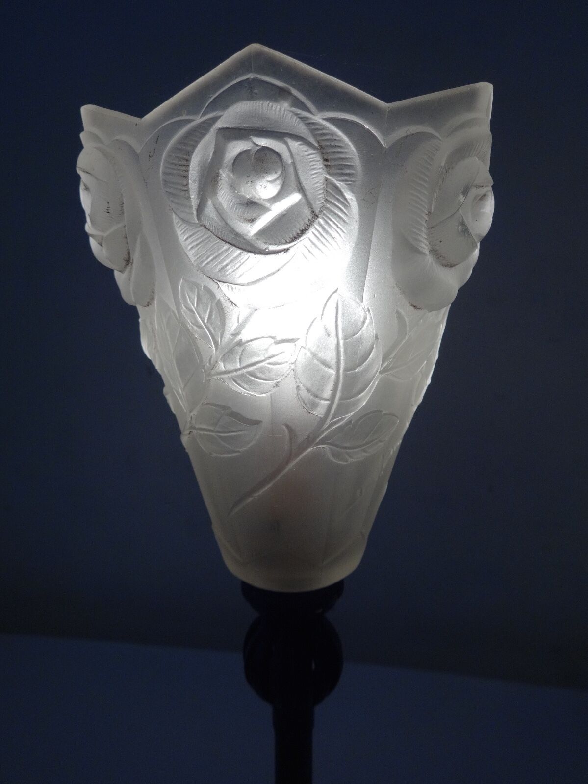 #5404 1920 French Table Lamp Verrerie Des Hanots Verlys