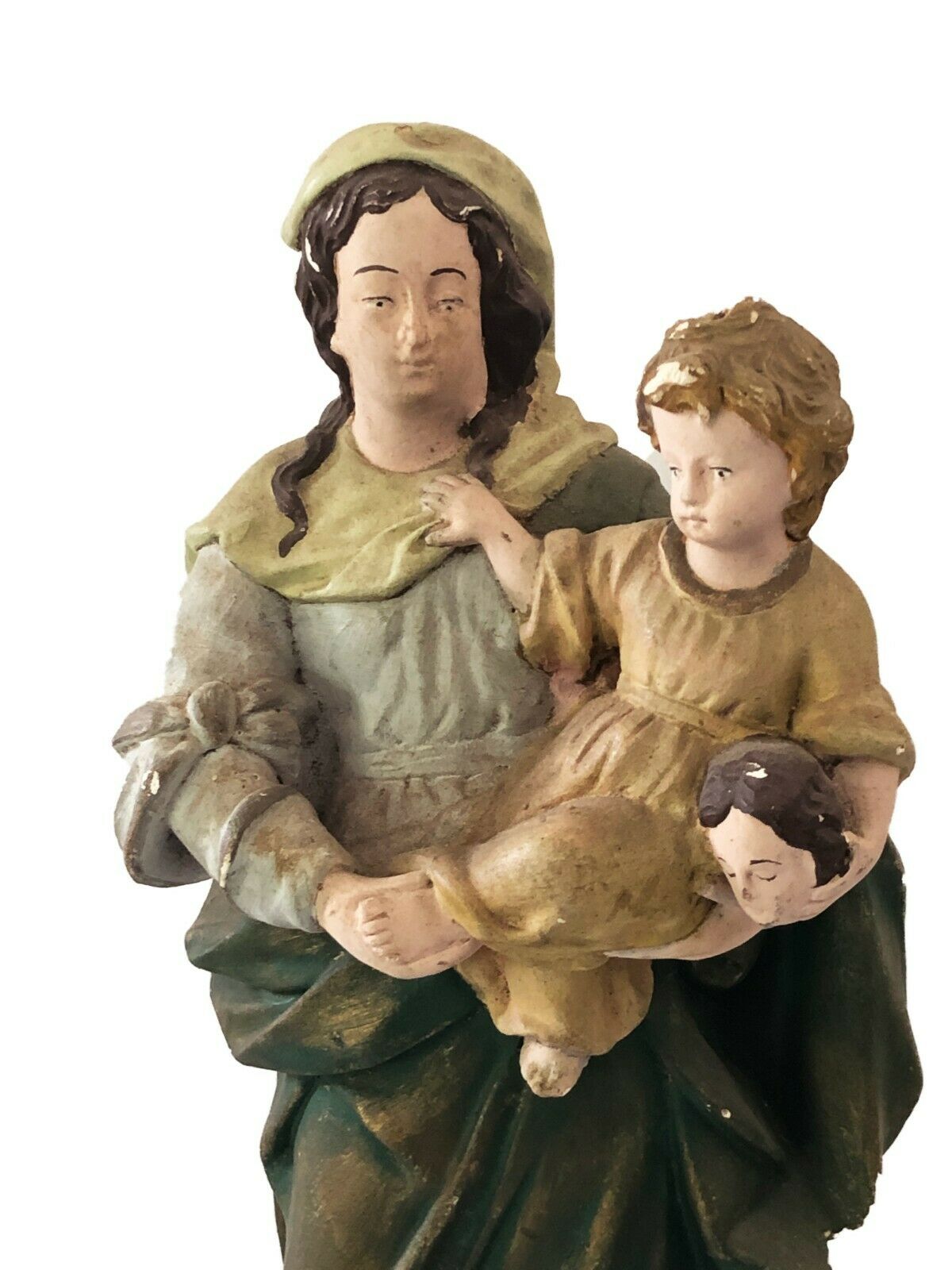 SUPERB RARE 1940 SANTOS LARGE MADONA HOLDING BABY JESUS 16.5" H