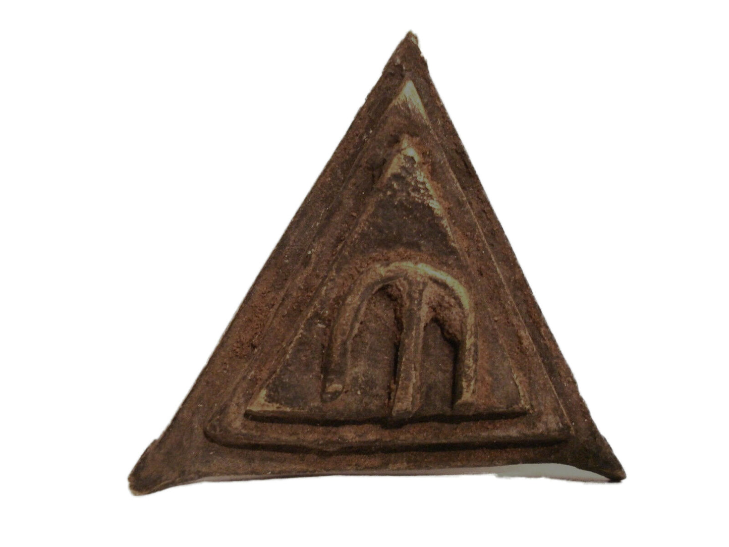 #2032 Superb African Akan Asante two triangular gold-weight / Gold Coast (Ghana)