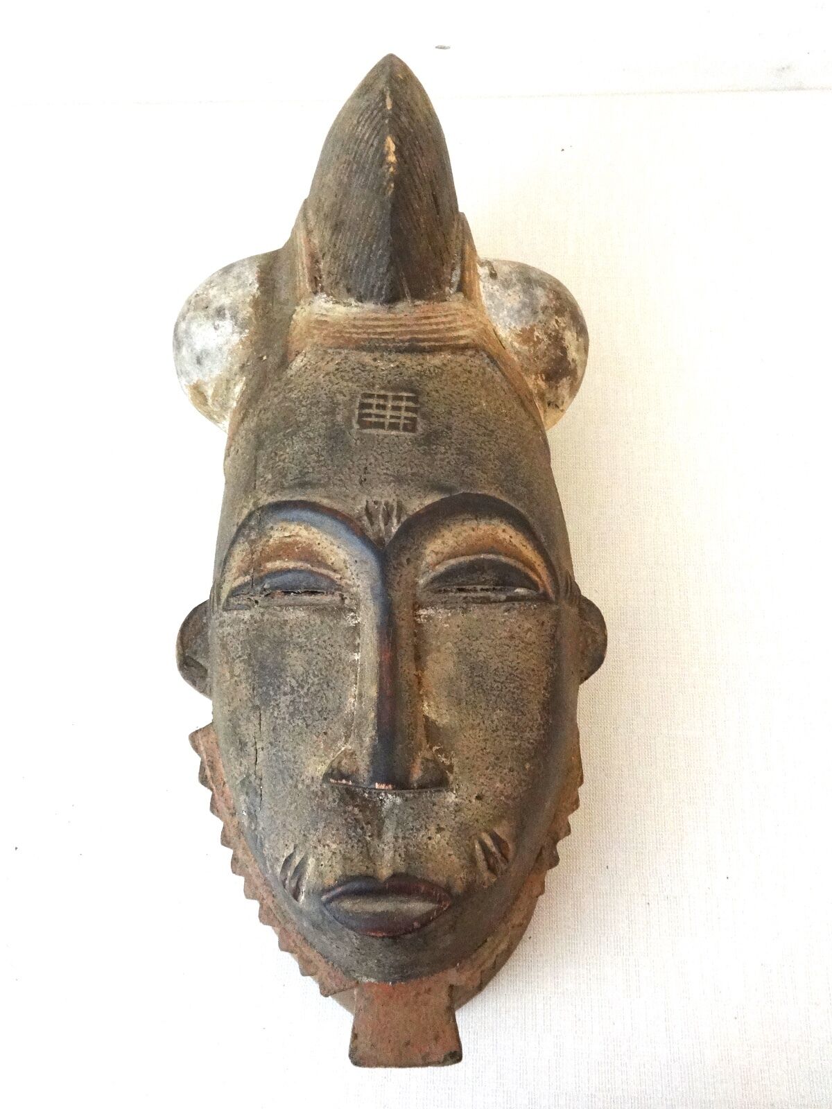 #BA99 Superb African Baule Portrait Mask Cote D'ivoire 14.5" H