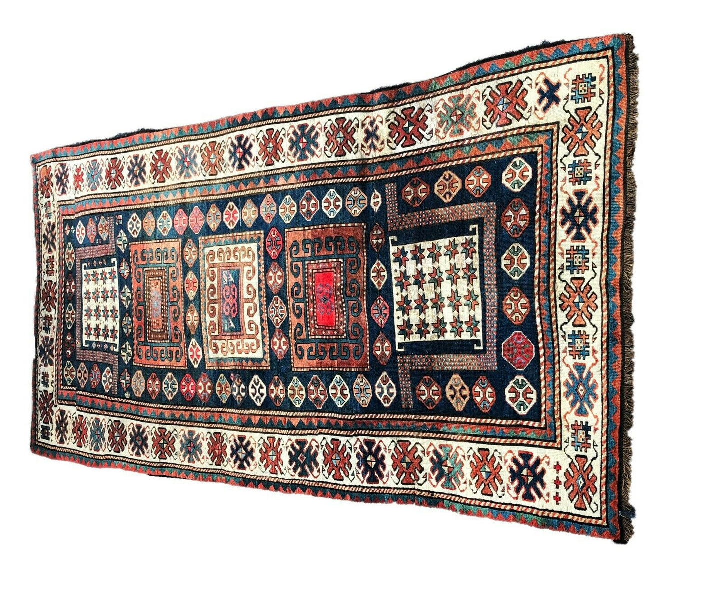 #5963 Rare exquisite 19th Caucasian Chagli Long Rug 10' 3" x 4' 9"