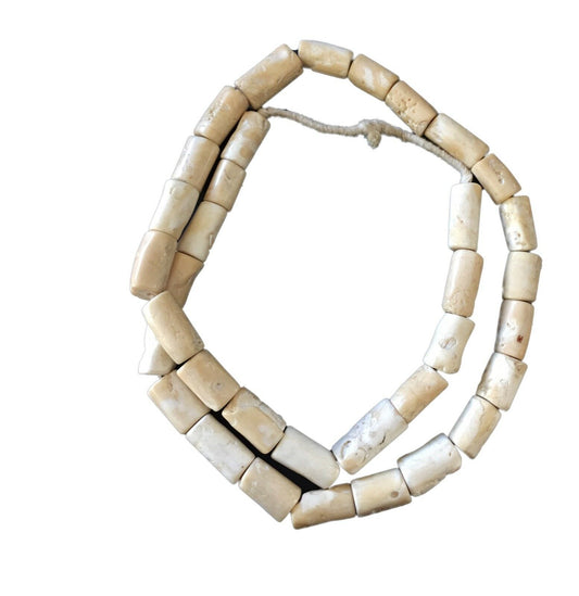 Superb Trade African Natural white Coral 35 Beads