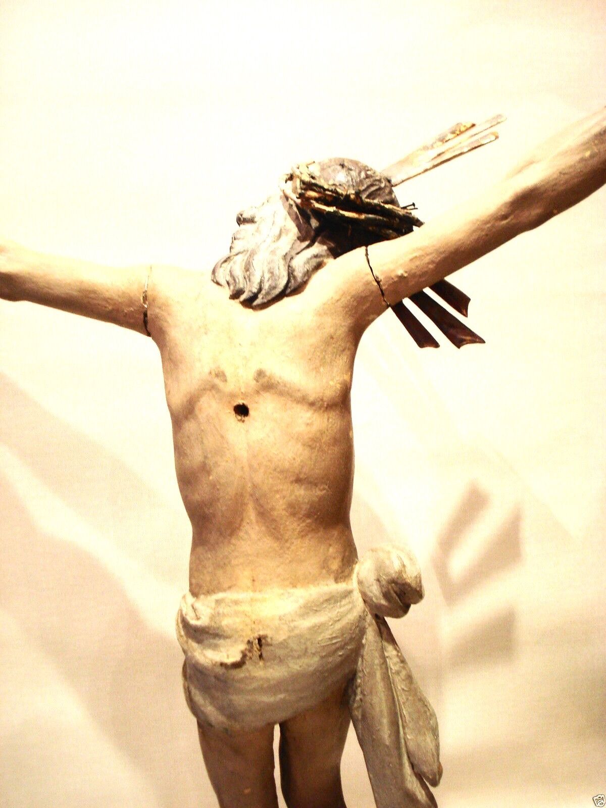 #2008 LG Austrian Santos Late 18th Carved Wood Jesus Christ Corpus Christi 30" 1/2 H