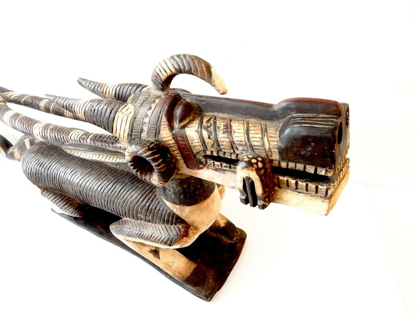 #6380 Huge & Superb and Rare Bambara Chiwara wood Sculpture 62" w by 26" h