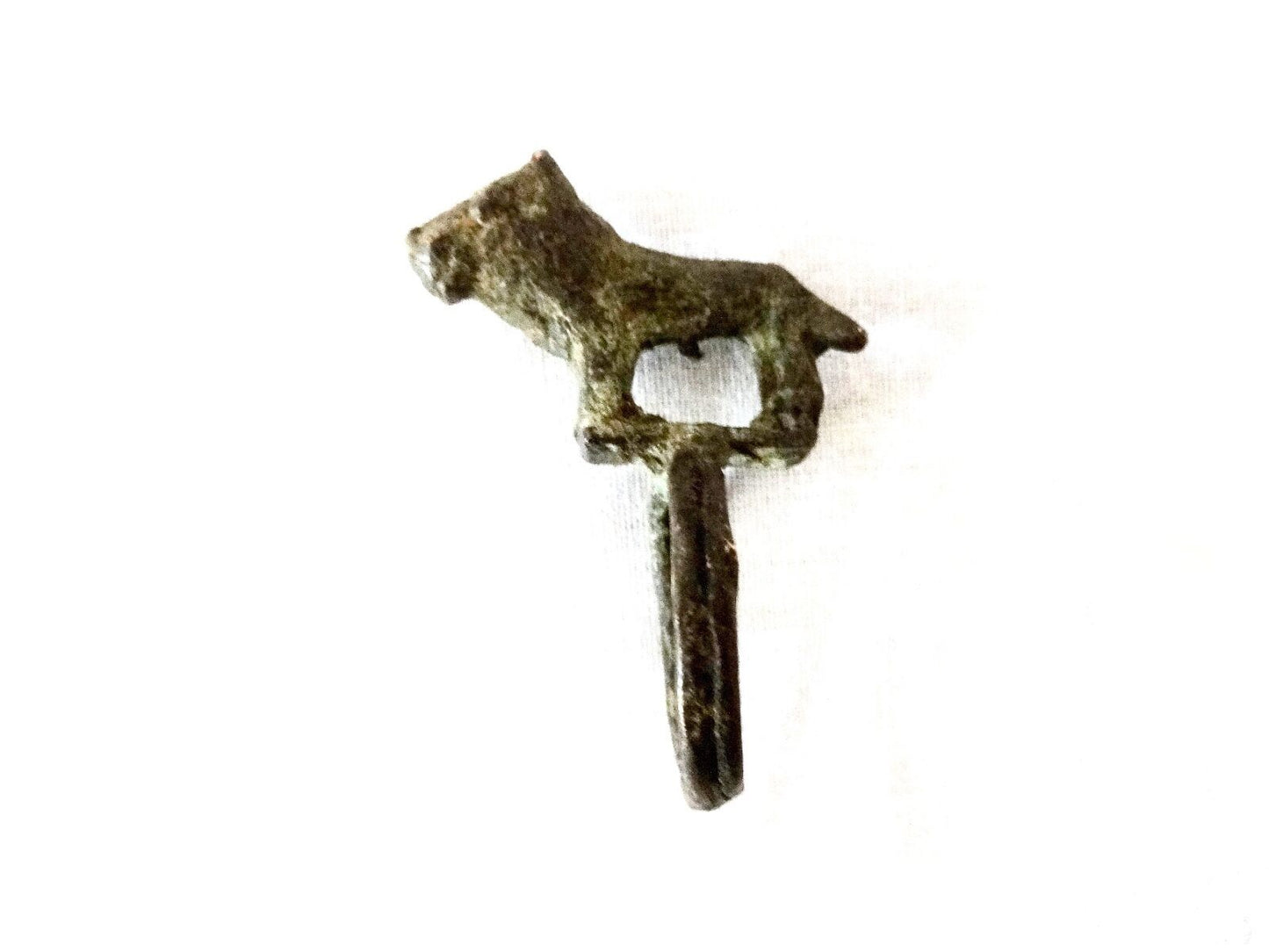 #2035 SUPERB African Gan Burkina faso bronze Ring w/ Hyena