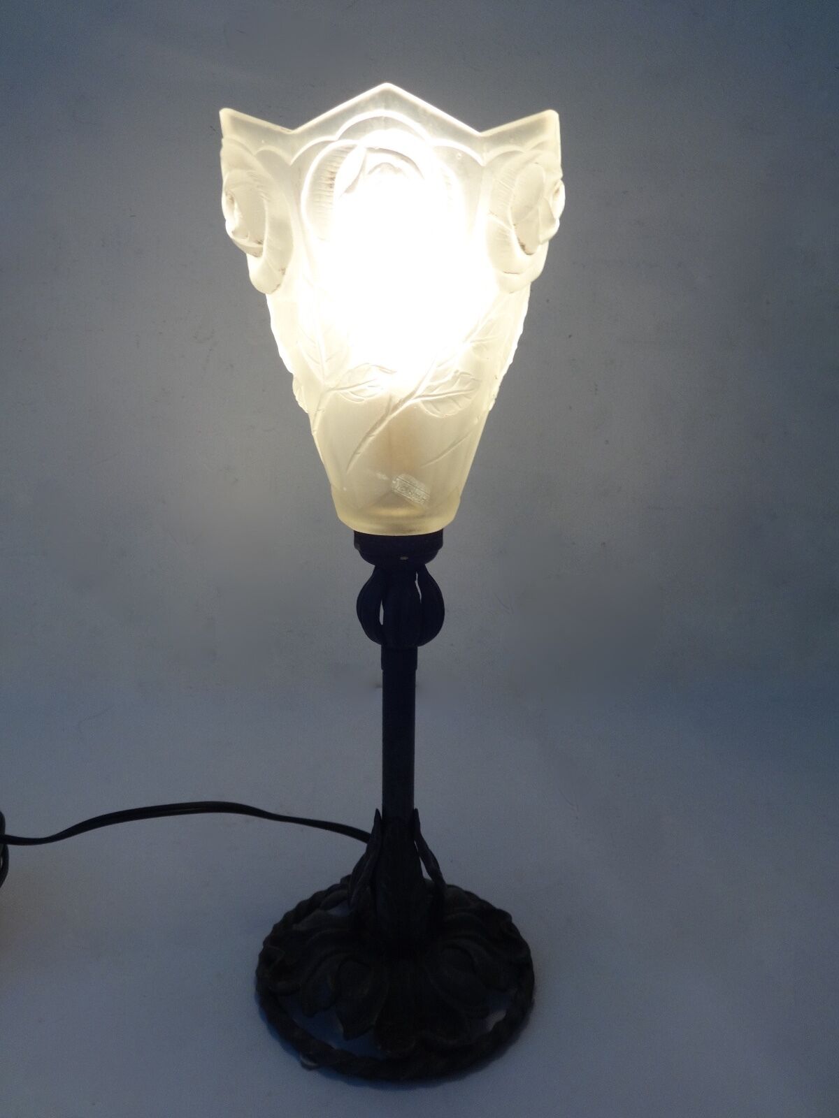 #5404 1920 French Table Lamp Verrerie Des Hanots Verlys