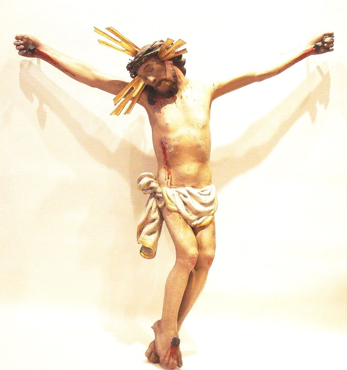 #2008 LG Austrian Santos Late 18th Carved Wood Jesus Christ Corpus Christi 30" 1/2 H