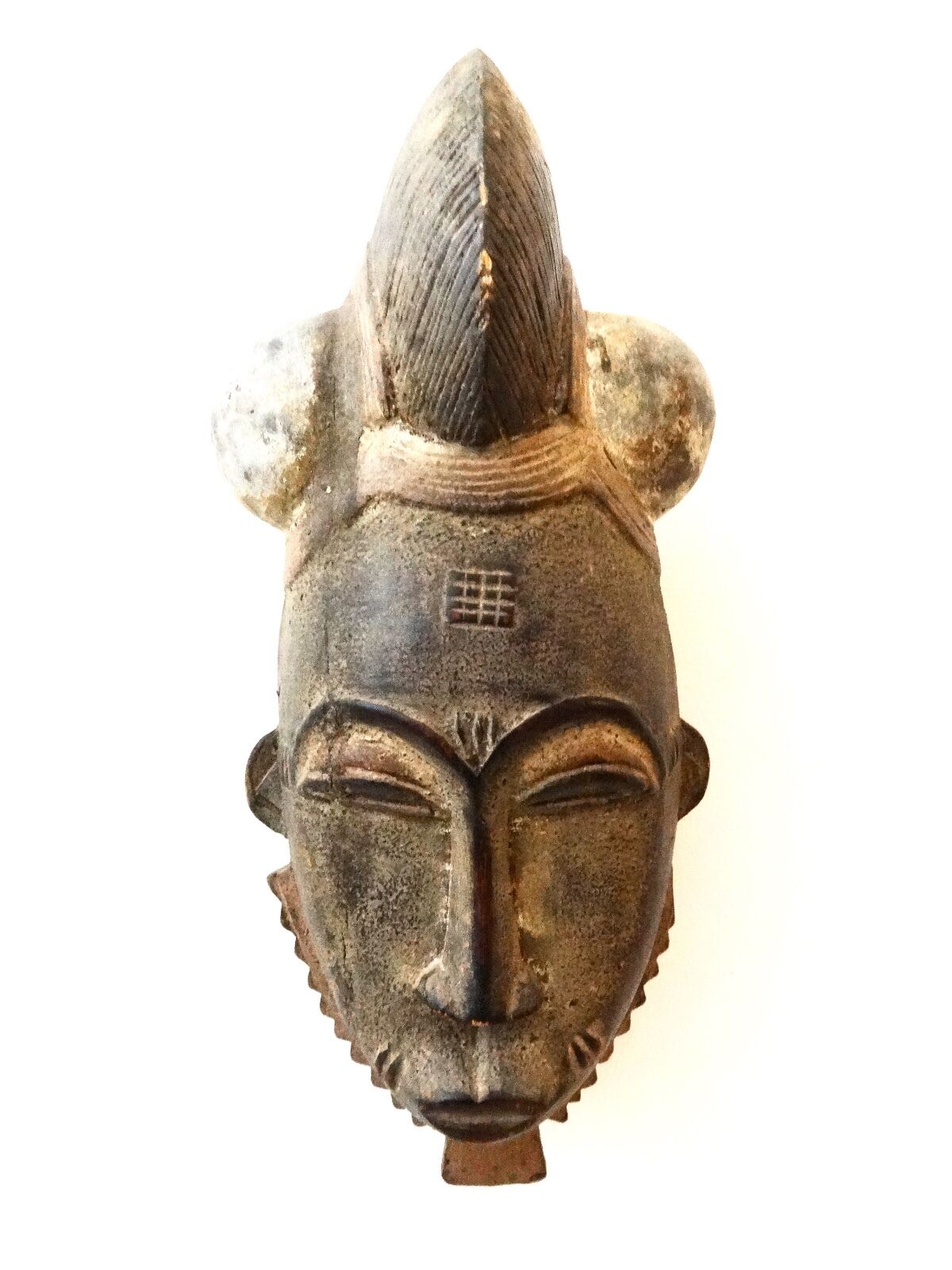 #BA99 Superb African Baule Portrait Mask Cote D'ivoire 14.5" H