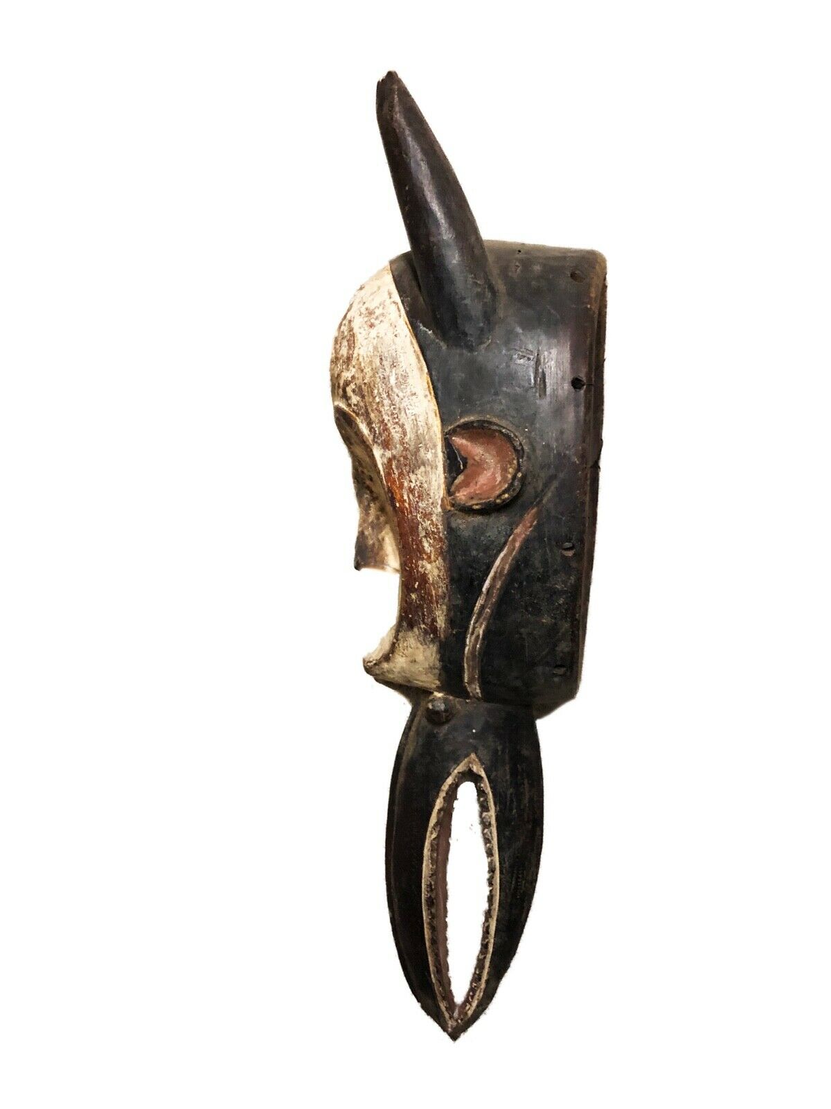 #227 African Dan Bird Mask W/ Beak Liberia 22.5" H