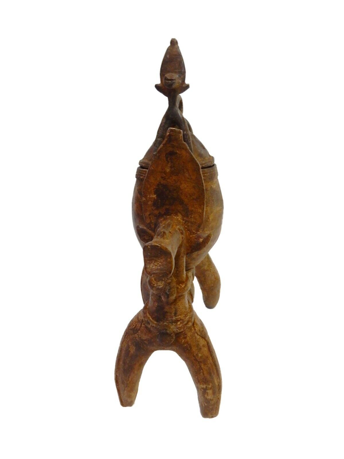 #132  Dogon Bronze Ceremonial Horse w/container 12.25" H by 9.75"w