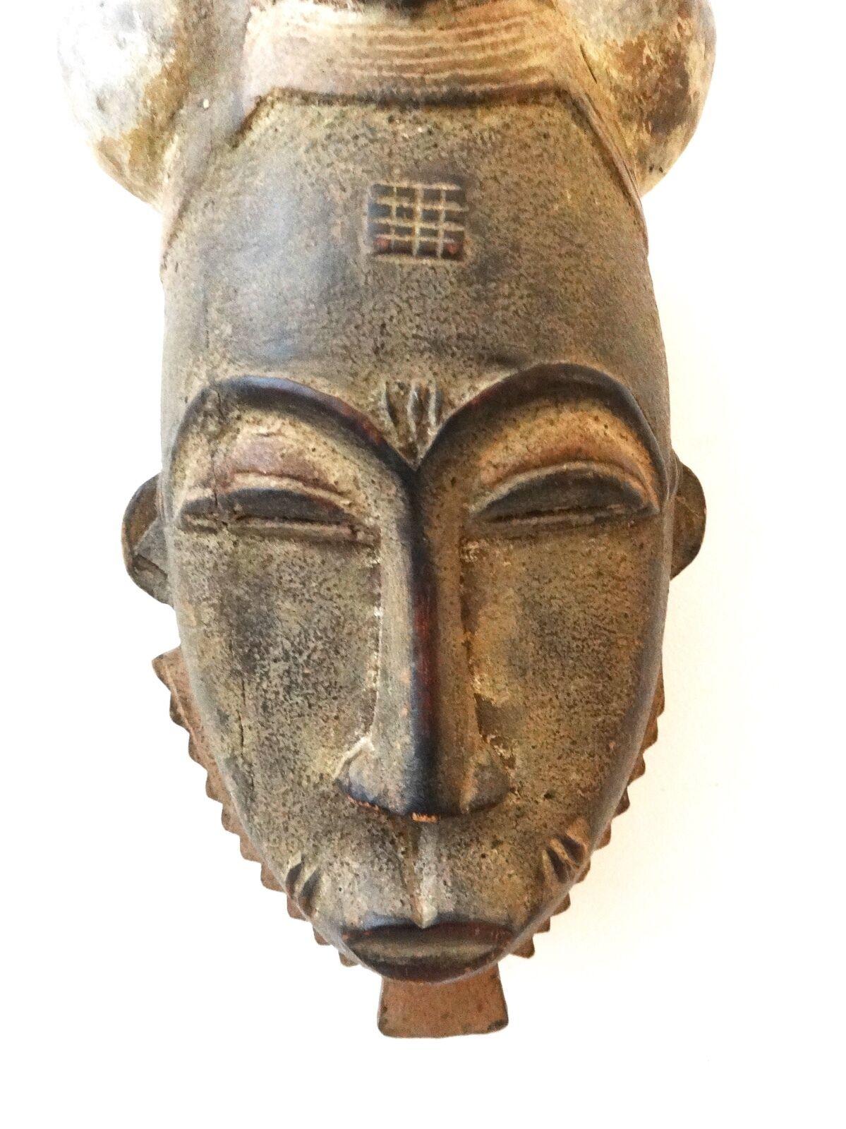 #BA99 Superb African Baule Portrait Mask Cote D'ivoire 14.5" H