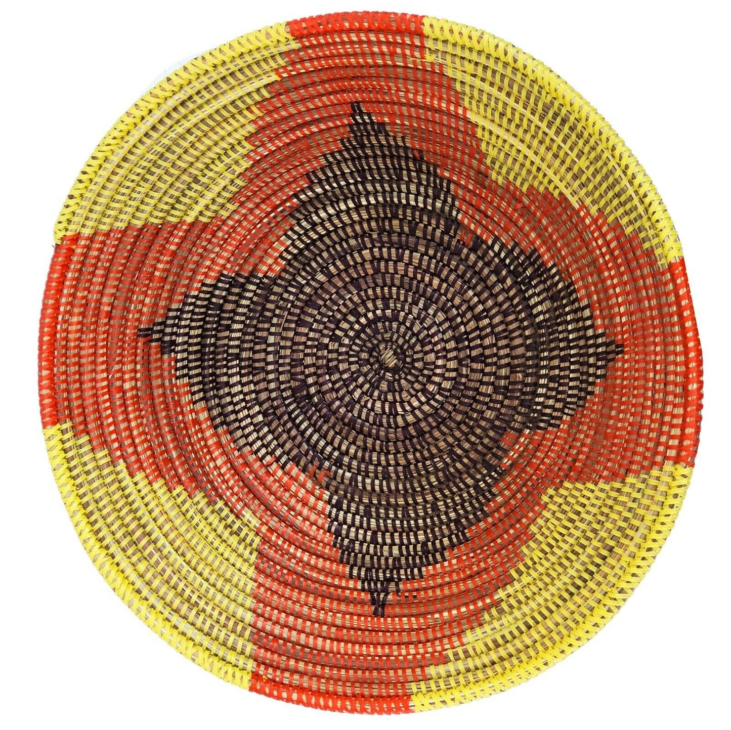 #510 Handmade Woven Wolof Basket From Senegal 16.5" in Diameter