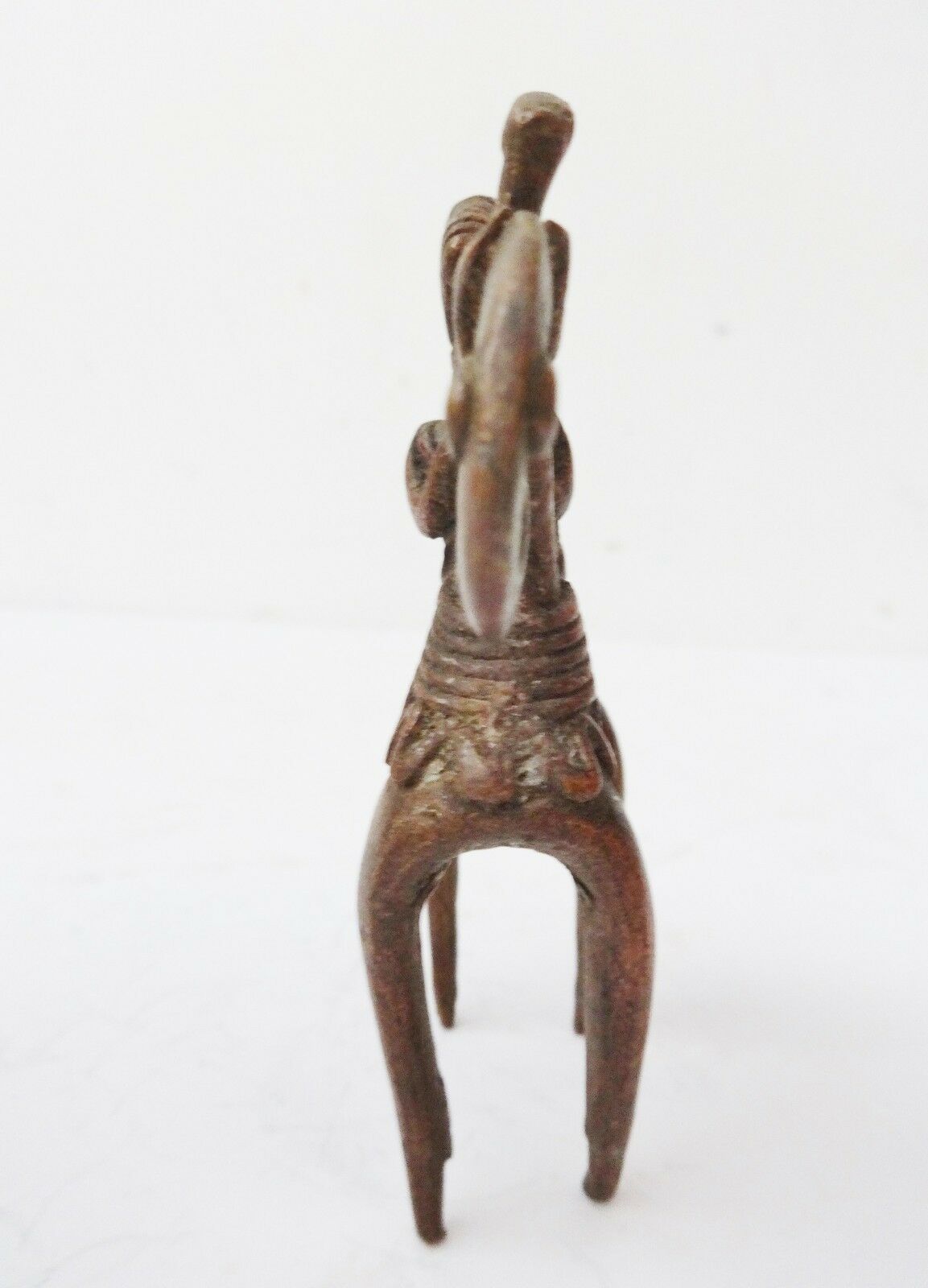 #991 Superb African Dogon Bronze Horseman Cast Handmade Mali 3 1/4" W by 3 3/4" H