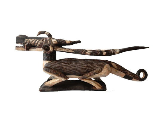 #6380 Huge & Superb and Rare Bambara Chiwara wood Sculpture 62" w by 26" h