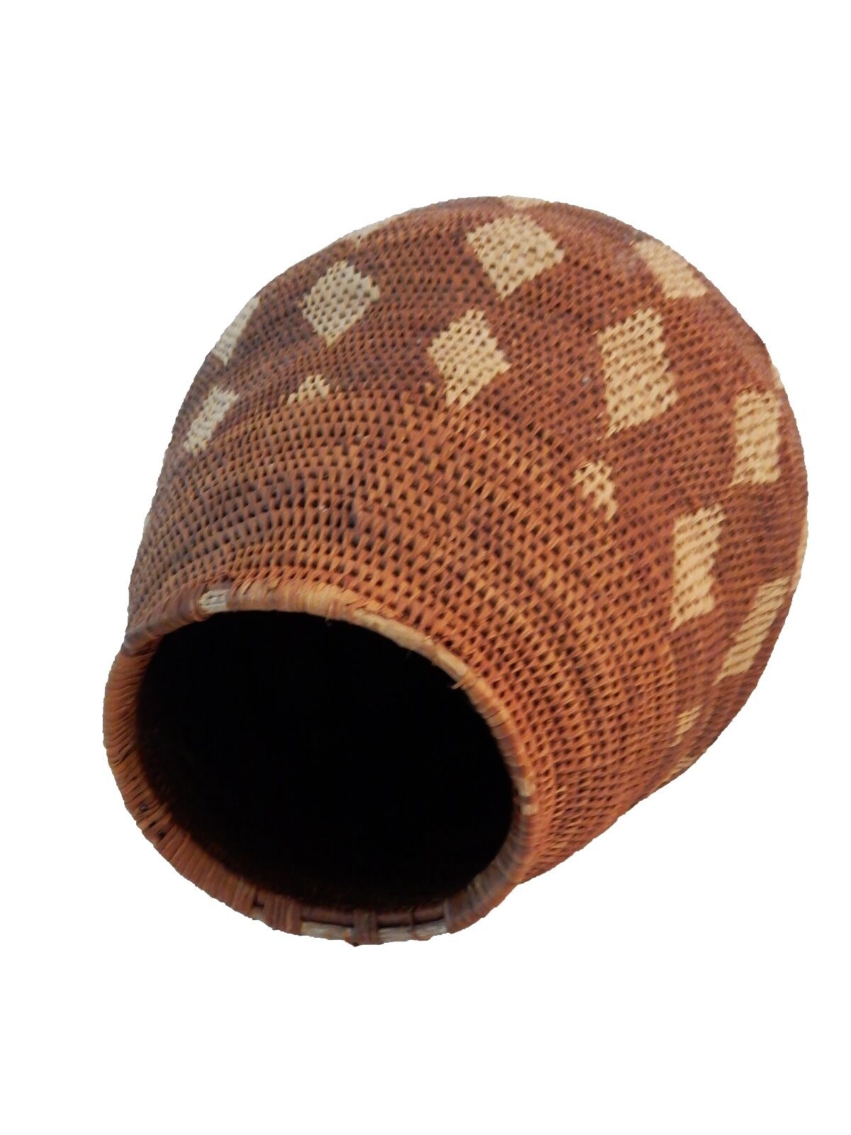 #ABV1 Large Vintage Botswana Handmade  African Basket Primitives Folk Art 14.5"h