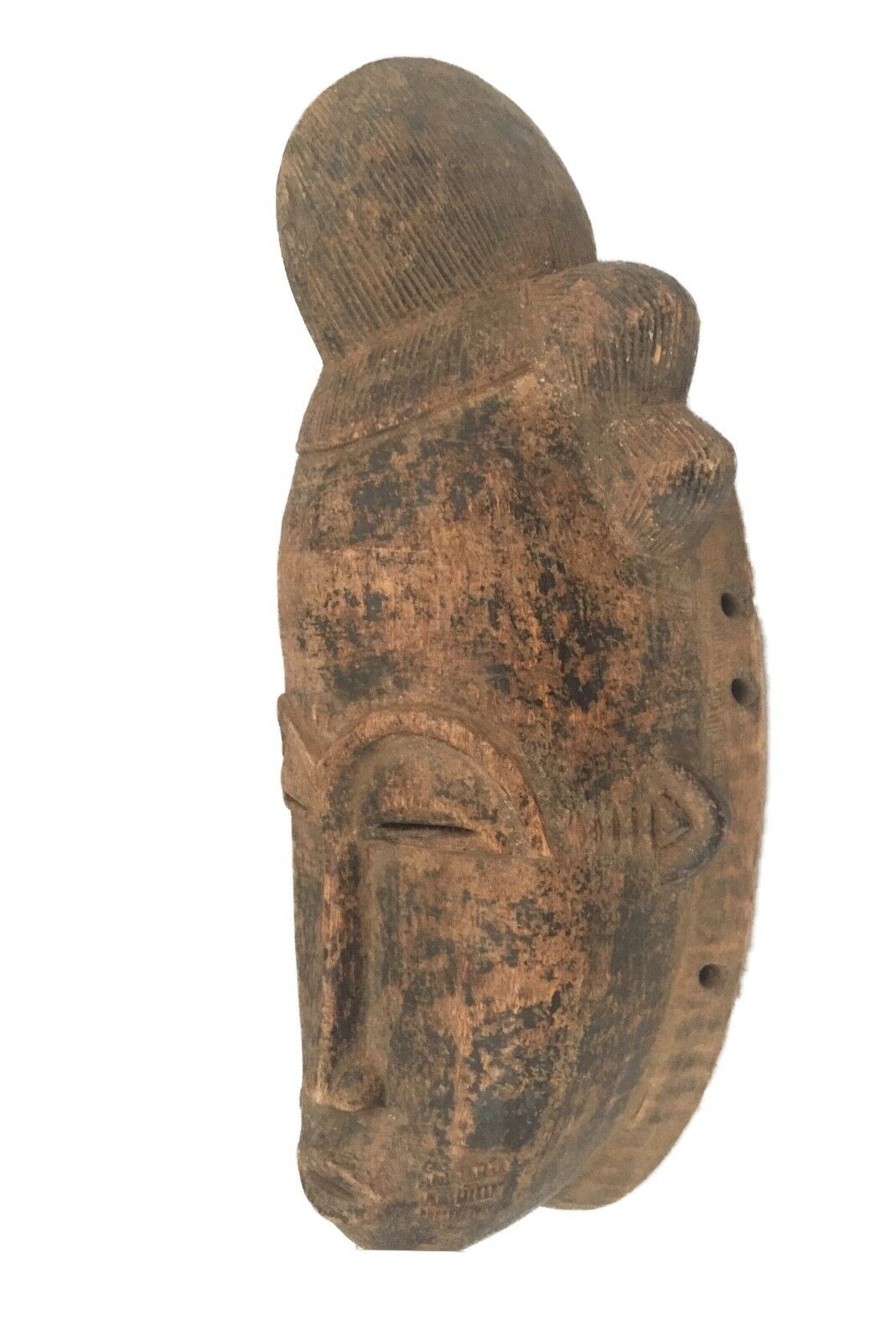 #1609 Superb African Baule Portrait Mask Cote D'ivoire 16.5" H
