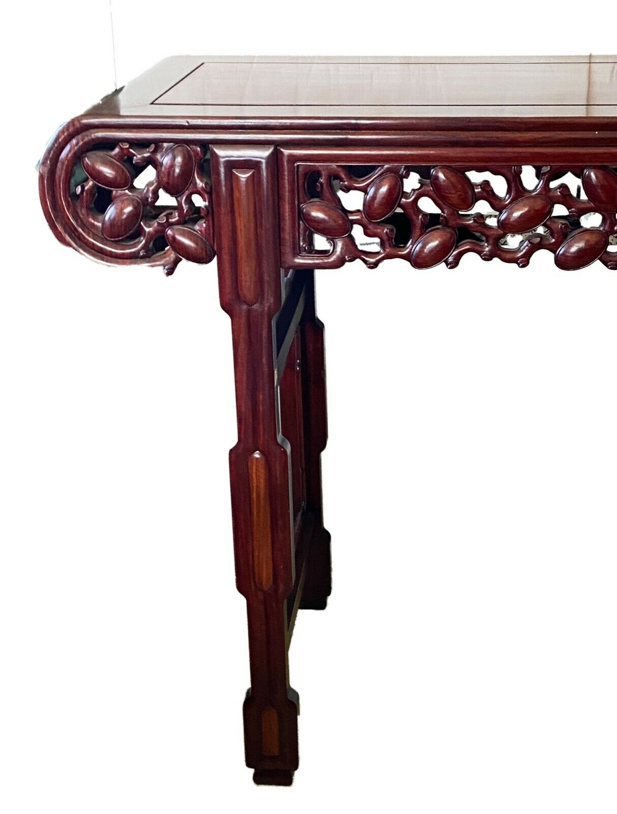 #932 Lg Chinese Vintage Huanghuali & Zitan Wood Altar Console Table 76.25" W by 40.5"