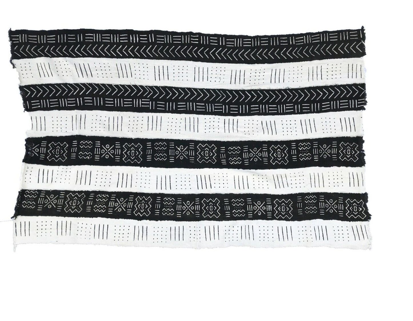 African Black and White Mud Cloth Textile Mali 40" by 64" #335