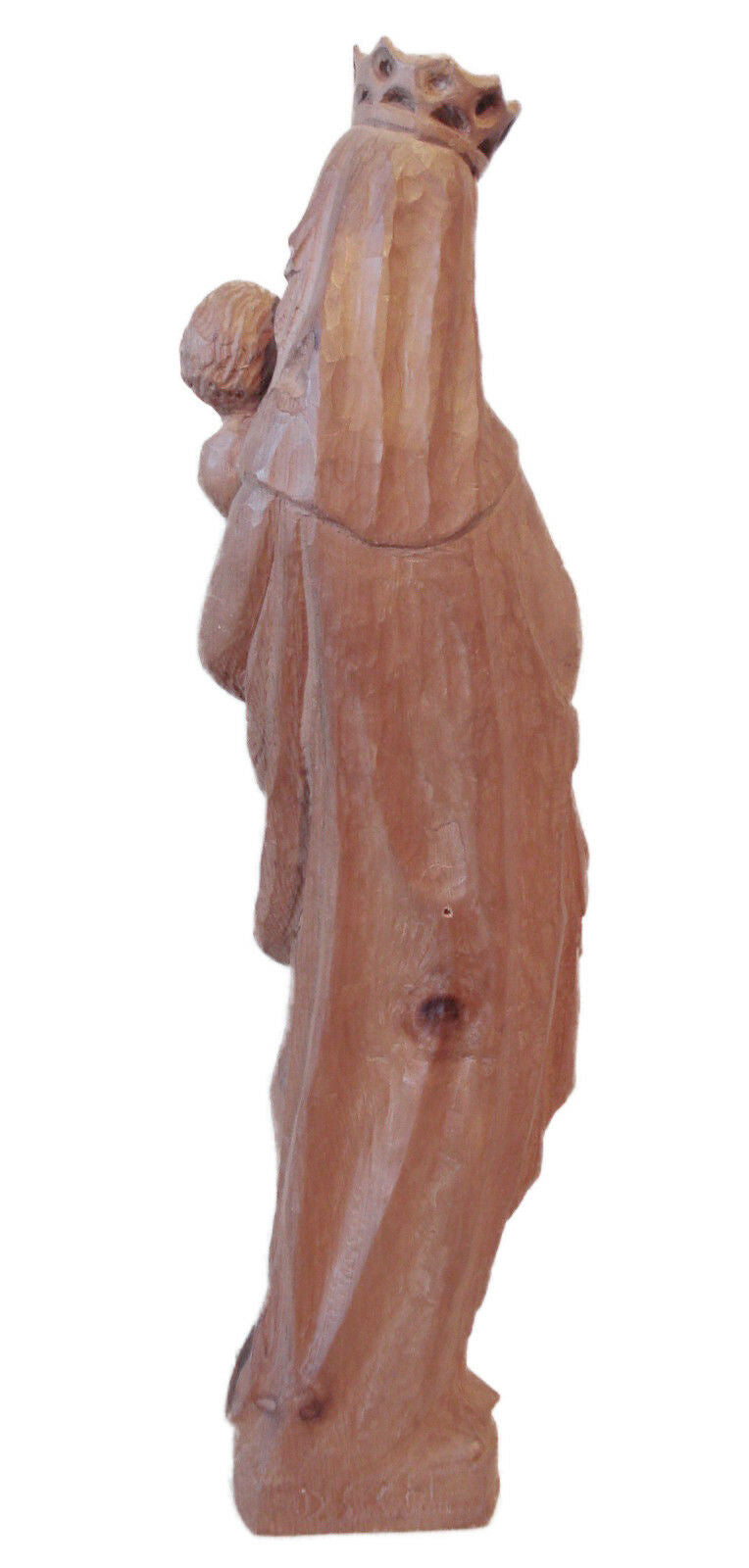 #190 Old circa 1950 Santos Crowned Virgin Mary/Madona Holding Baby Jesus