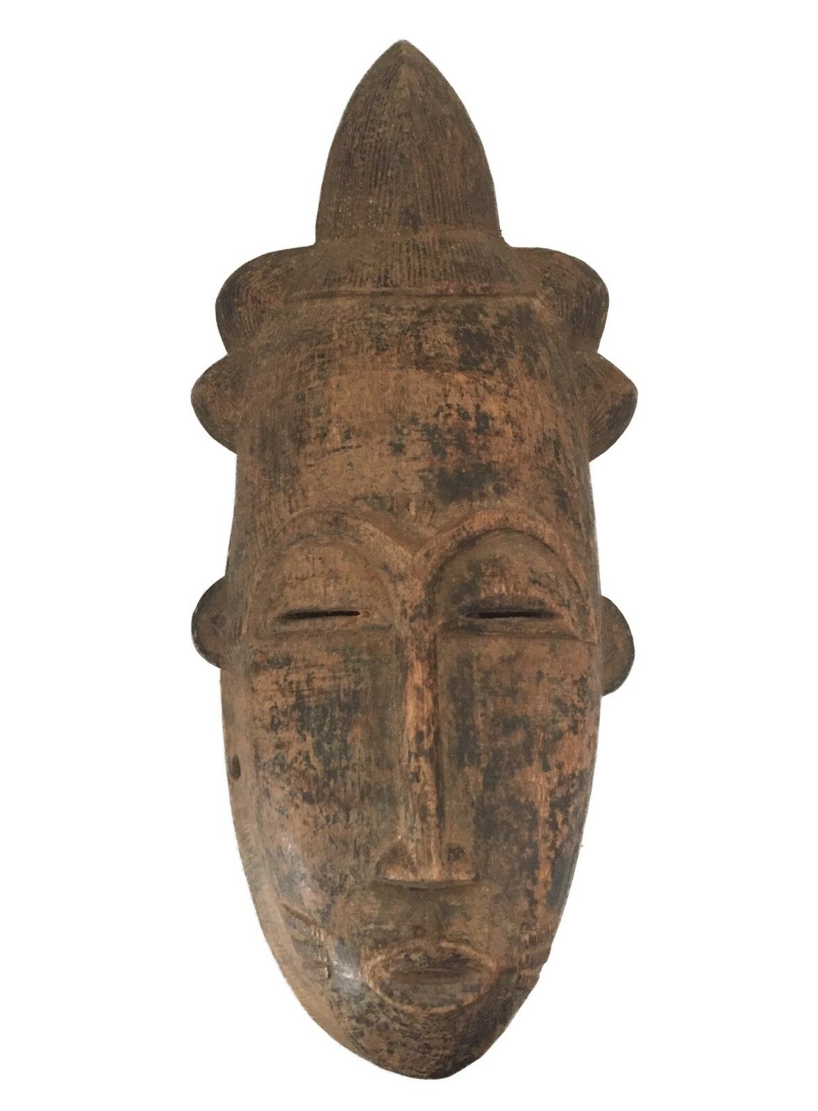 #1609 Superb African Baule Portrait Mask Cote D'ivoire 16.5" H