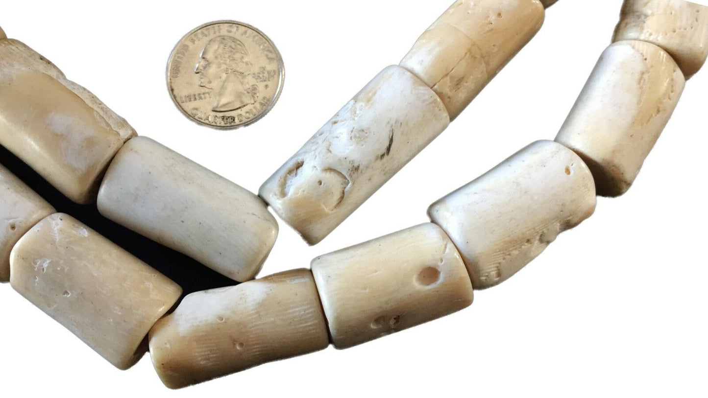 Superb Trade African Natural white Coral 35 Beads