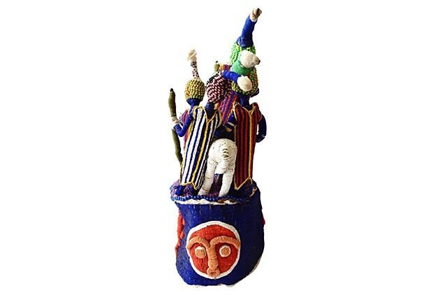 #2014 African Yoruba Beaded King Crown 24" H Nigeria