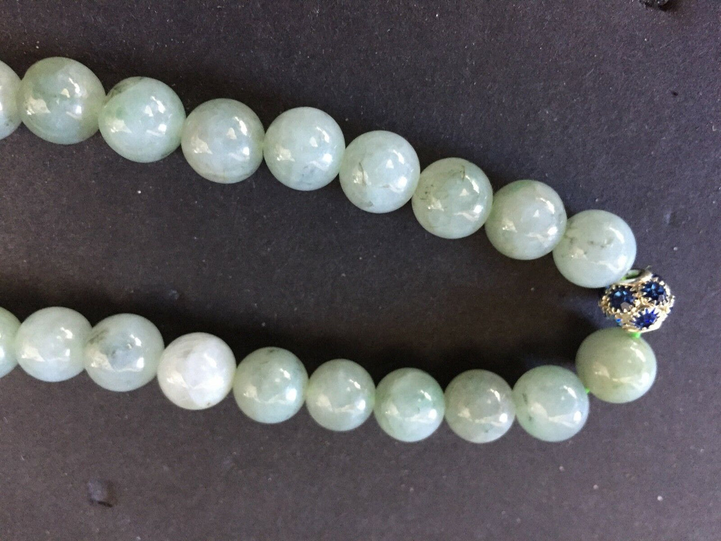 #1687 Superb  Jadeite Jade  Necklace 68 beads