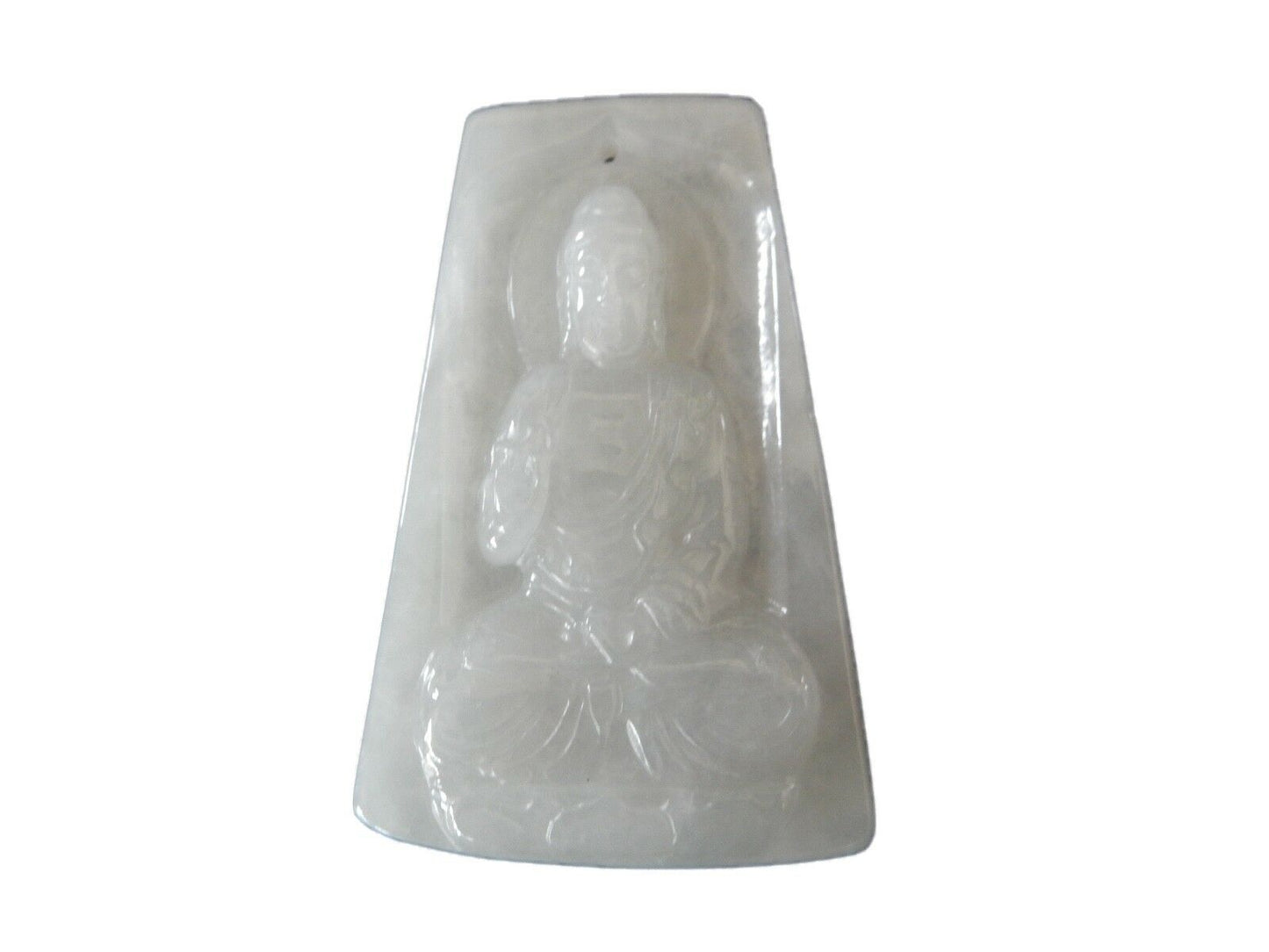 #347 Jadeite Jade Carved Wealth Pendant w/ Buddha
