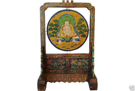 #2034 Superb hand painted Tibetan Stand w/ Buddha