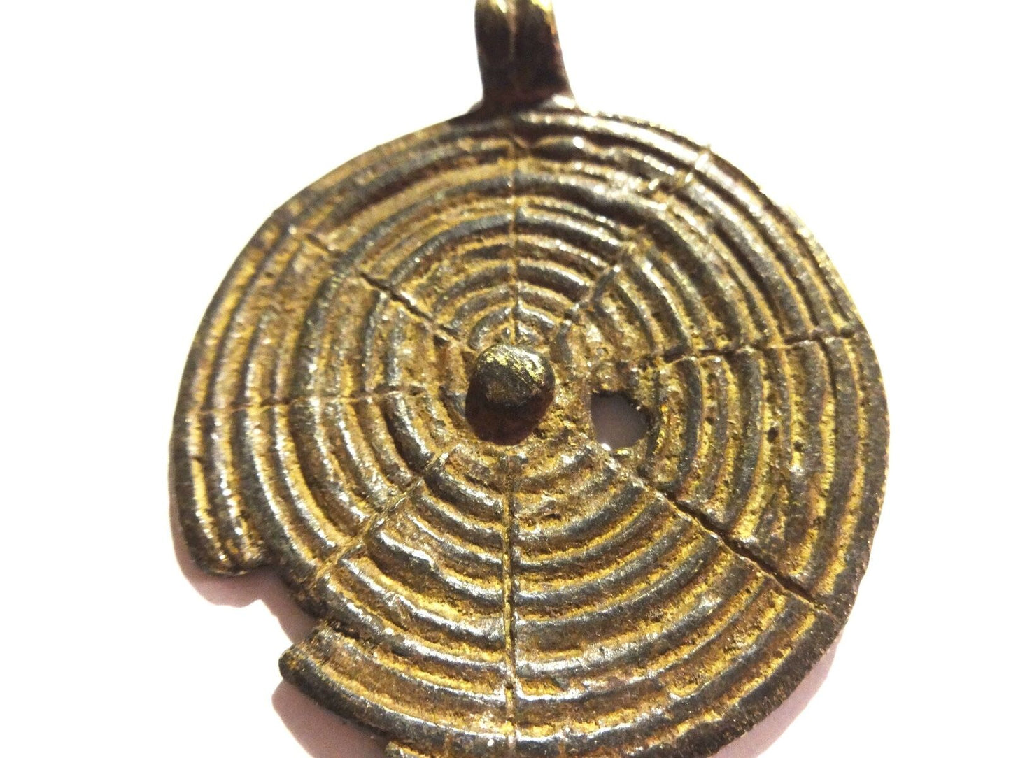 #1012 Superb Gan Bronze Amulet Pendant of Ornate Serpent Burkina Faso 4" H