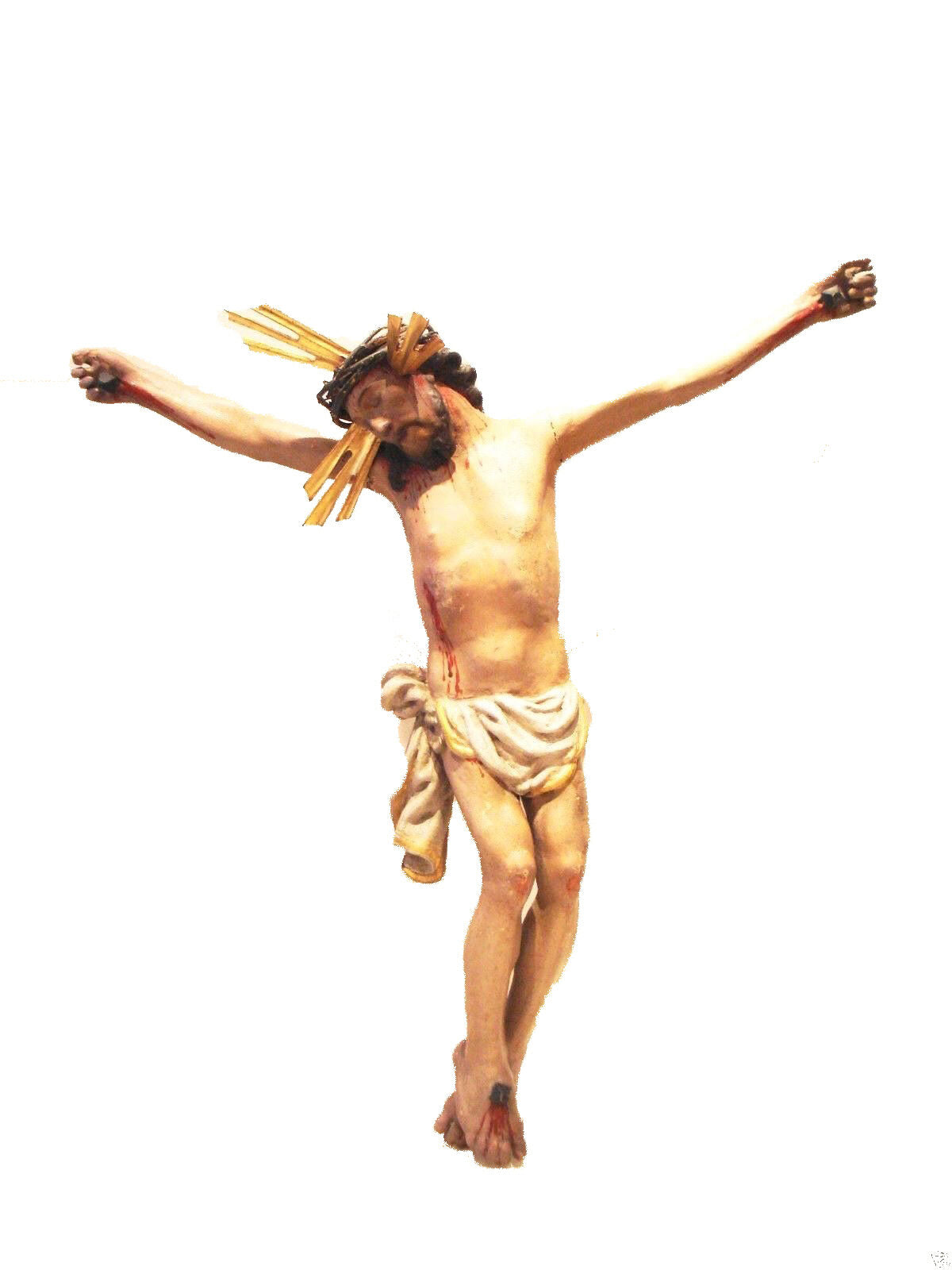 #2008 LG Austrian Santos Late 18th Carved Wood Jesus Christ Corpus Christi 30" 1/2 H