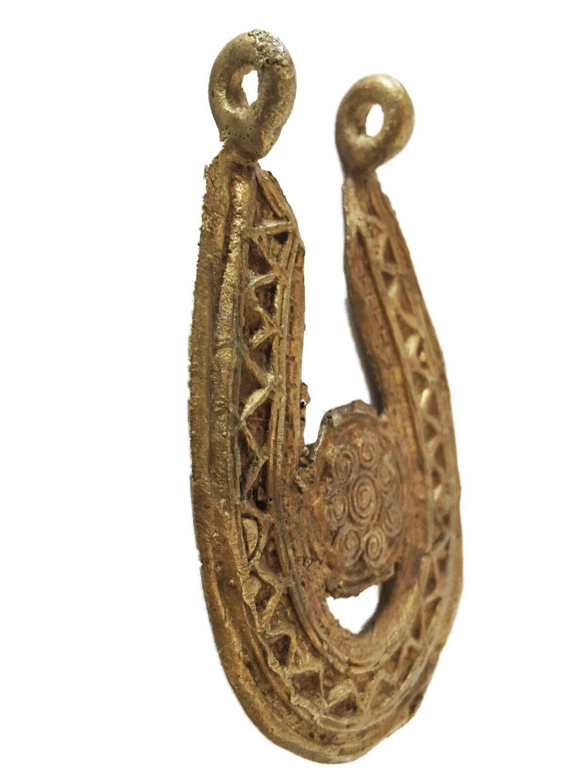 #1892 Lobi Bronze Amulet /Gold Weight Pendant 3.25" H