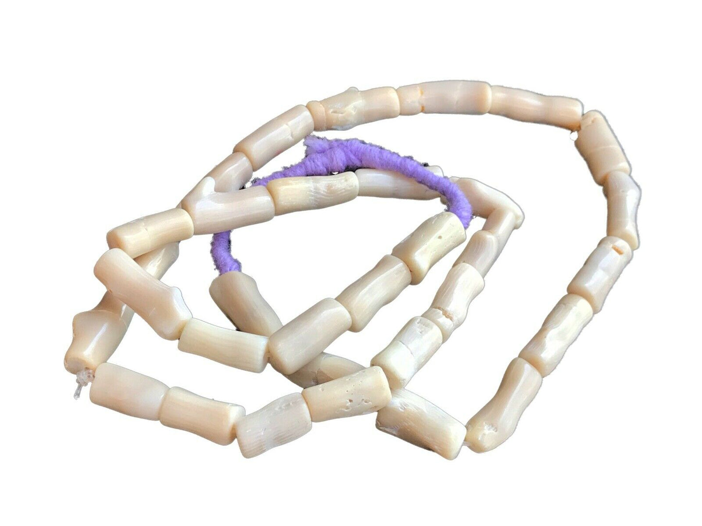Superb Trade African Natural white Coral 32 Beads
