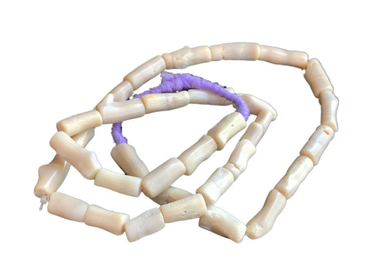 Superb Trade African Natural white Coral 32 Beads