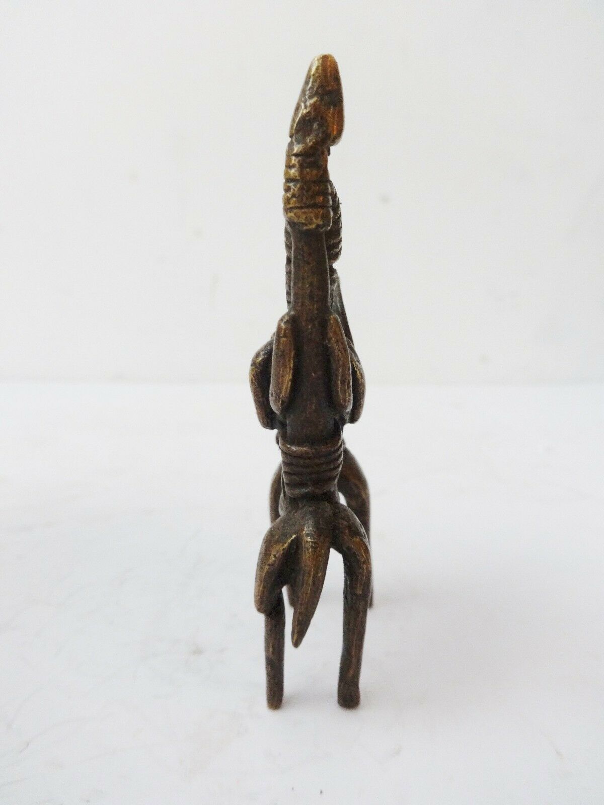 #990 Superb African Dogon Bronze Horseman Cast Handmade Mali 2.5" W by 3.5" H