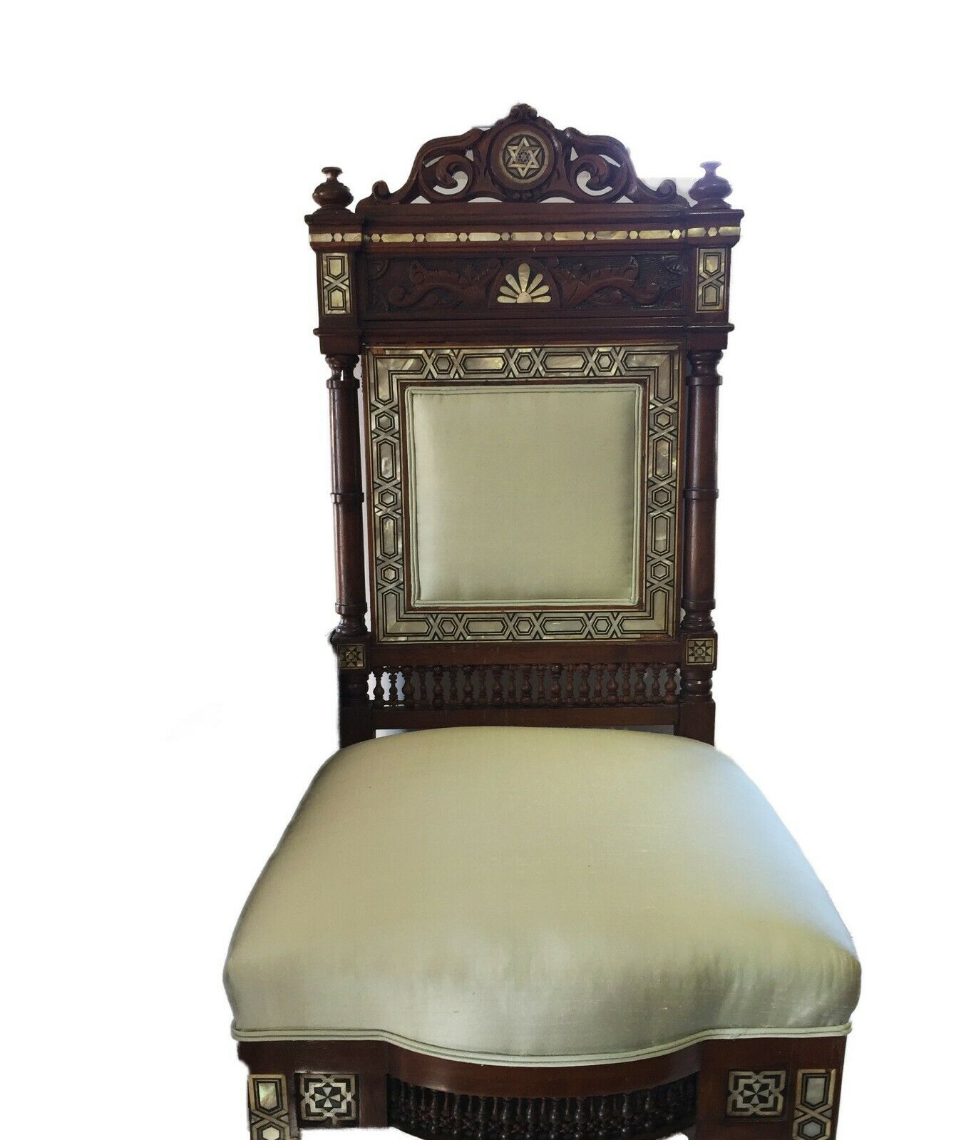 #1752 Museum Quality 19th C Moorish/Middle Eastern chair 41" H