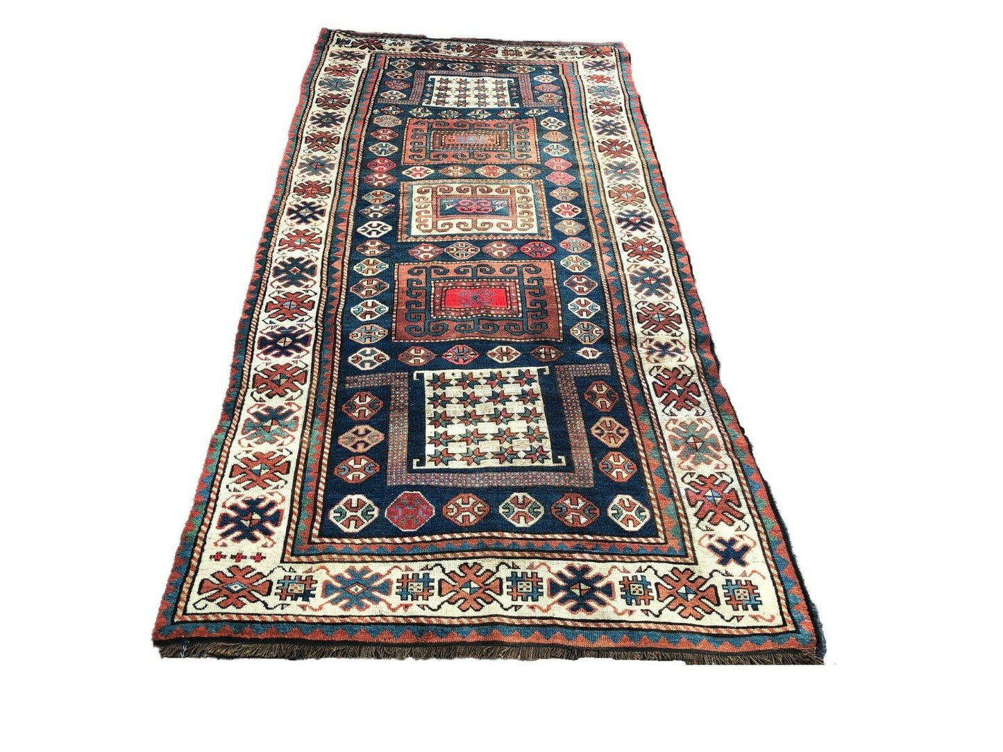 #5963 Rare exquisite 19th Caucasian Chagli Long Rug 10' 3" x 4' 9"