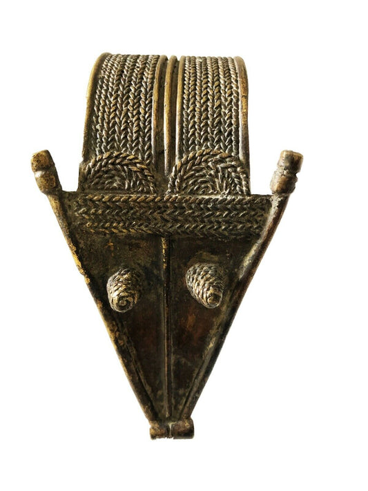 #2212 Exquisite Bronze Bracelet  Gan Burkina Faso w / Crocodile 5.25 " W