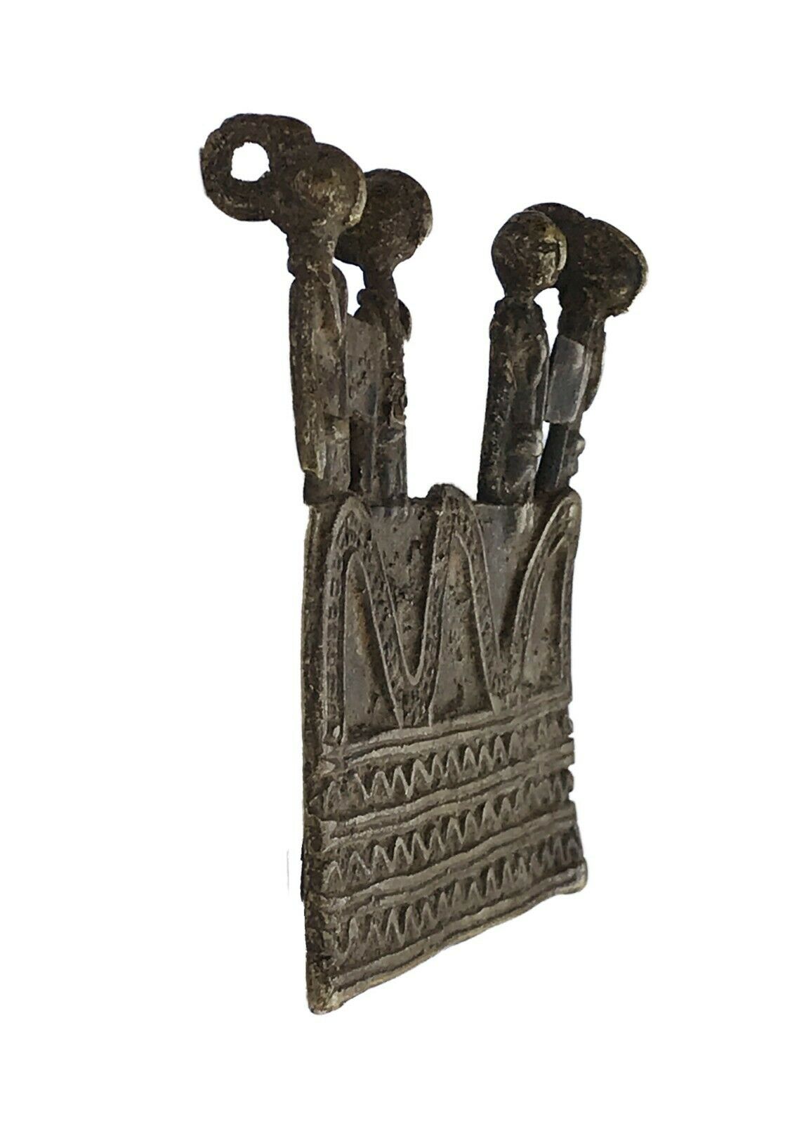 #377 African Lobi Bronze Amulet /Gold Weight Pendant 4" W