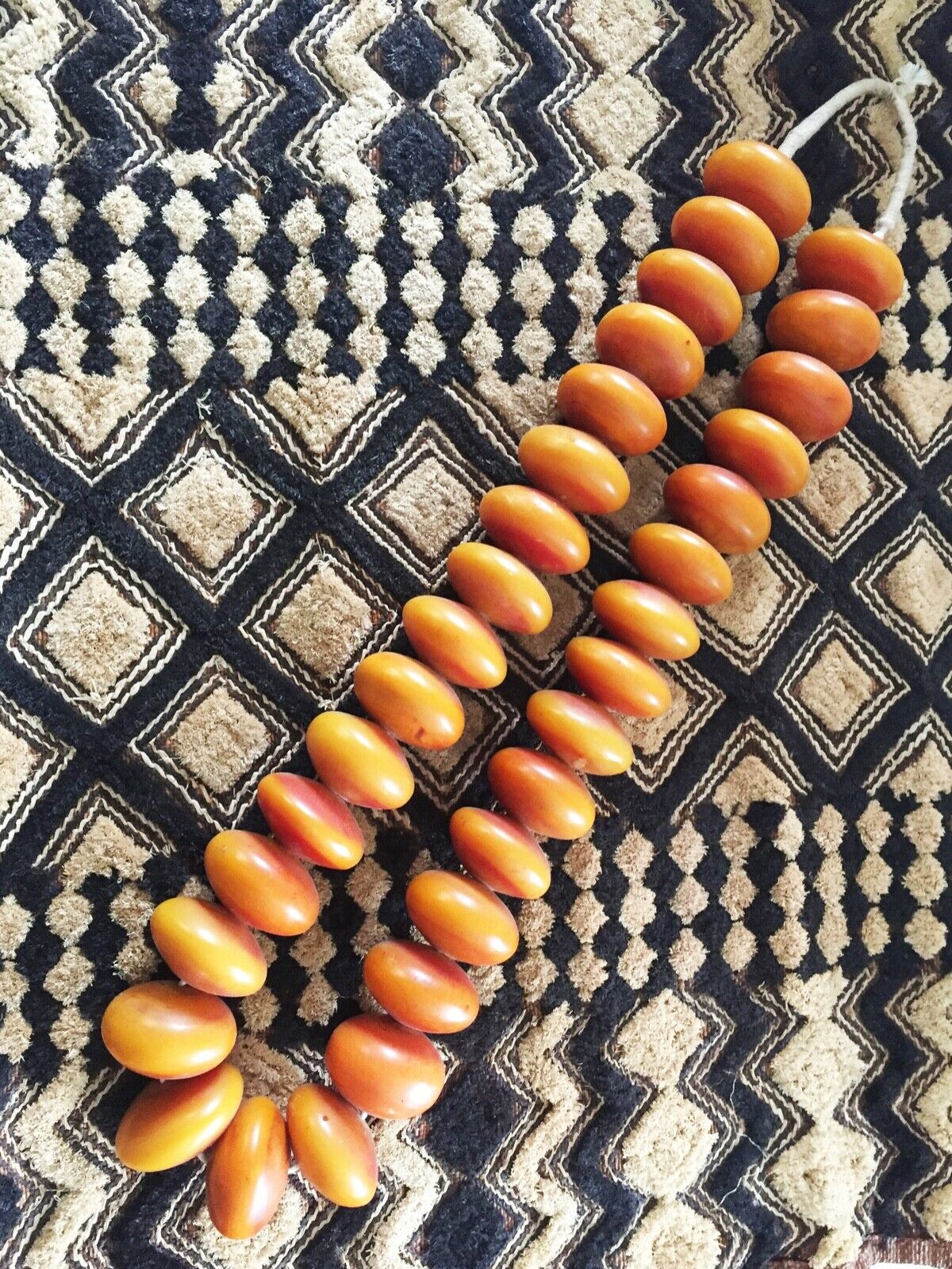 #591 Jumbo African Currency  32 Amber Beads Nigeria