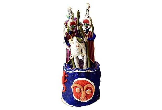 #2014 African Yoruba Beaded King Crown 24" H Nigeria