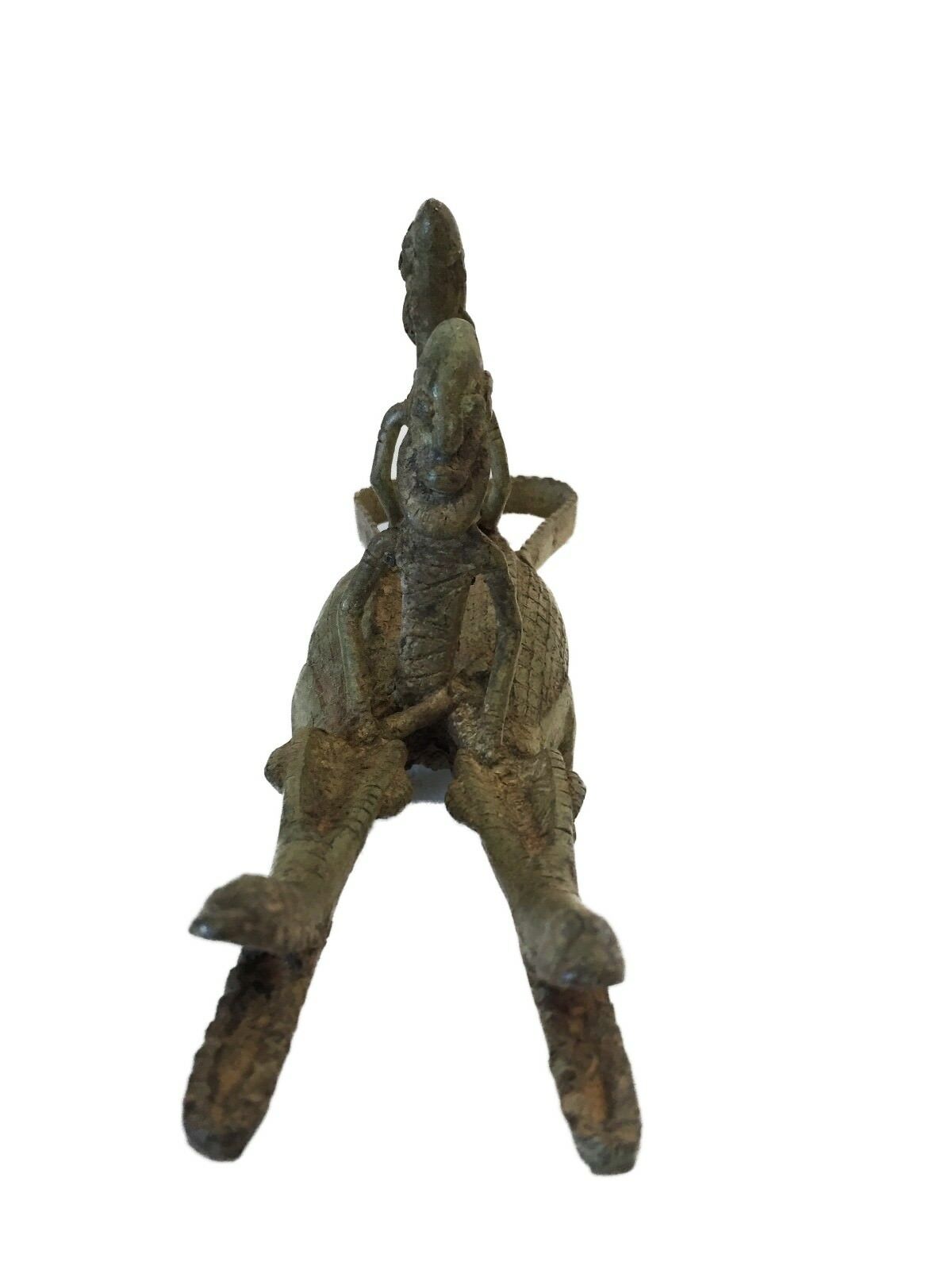 #739  Dogan Bronze   Figures Riding a crocodiles  , Mali.15 " W