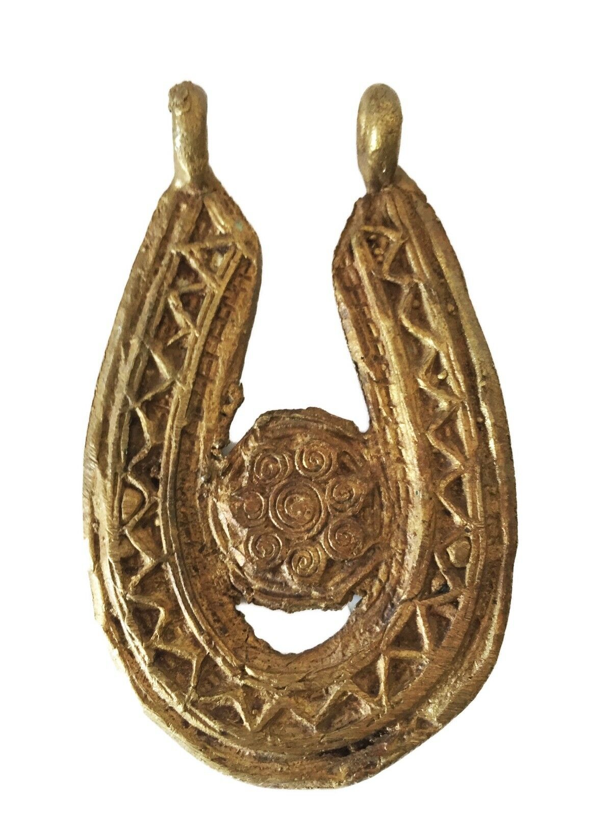 #1892 Lobi Bronze Amulet /Gold Weight Pendant 3.25" H