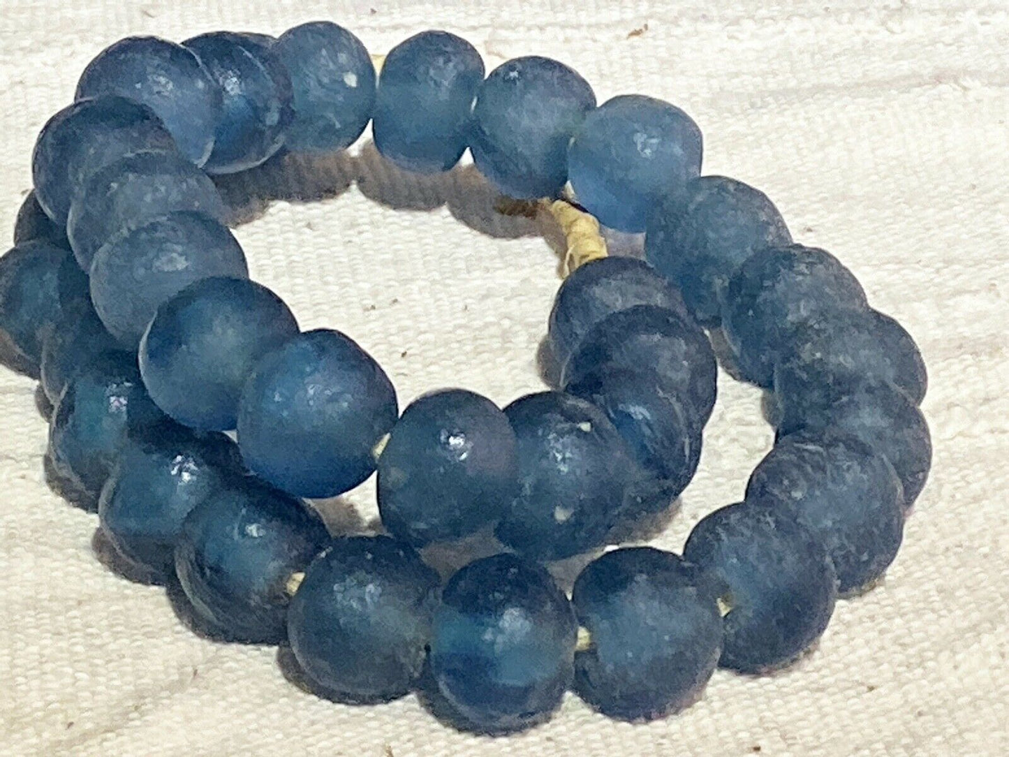 #706 African Jumbo GlassTrading Beads Necklace