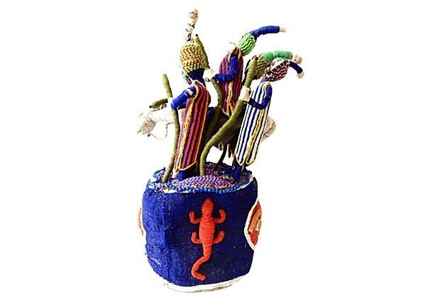 #2014 African Yoruba Beaded King Crown 24" H Nigeria
